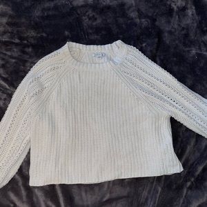 White American eagle slightly cropped sweater